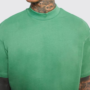 T-shirt décontracté pour homme, coupe slim, délavé à l'acide, en polyester et coton, col rond, manches courtes, pour tous les jours, plusieurs tailles, tendance mode - Product Image 3
