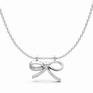 Cute Bowknot Pendant Necklace 925 Sterling <b>Silver</b> Rose Gold Plated Women's Jewelry for Wedding Gift Party Everyday Wear - Product Image 3