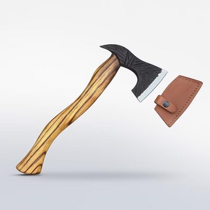 Hacha Vikinga Forjada a Mano, Personalizable, para Camping, con Espiga Plana, Hoja de Acero con Alto Contenido de Carbono, Mango de Madera de Palisandro, para Actividades al Aire Libre y Bushcraft - Product Image 1