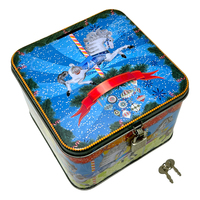 Boîte à biscuits carrée en métal avec cadenas, conteneur de rangement pour biscuits, tirelire personnalisable avec logo, boîte cadeau, vente en gros, usine OEM