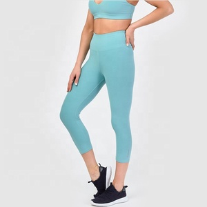 Leggings de yoga taille basse pour femmes, longueur genou, ultra-extensibles, pour la gym, le fitness, l'entraînement, la course à pied, en Spandex/Polyester respirant - Product Image 6