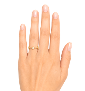 Bague en Moissanite Trèfle Floral, Diamant de Laboratoire Rond, Or Massif 14K, Bague de Promesse, Cadeau d'Anniversaire de Mariage, Bijou, Alliance Éternité - Product Image 5