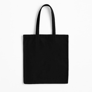 Canvas Tote Bag Medium Black Hand Length Handle Shopping Bag Daily Use - Product Image 1