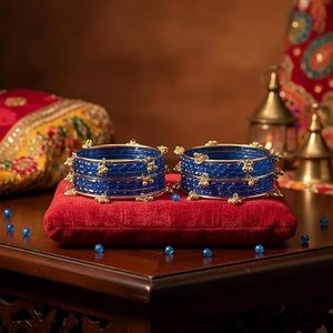 Wholesale Price Silver Tone Kashimiri Ghungroo Jhumki <b>Charm</b> Pearl Wedding Trendy Traditional Jingle Style <b>Bangles</b> Stack - Product Image 2