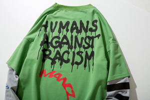 เสื้อยืดคอกลมแขนยาวพิมพ์ลายสกรีนตามสั่ง จำนวนมาก สีเขียว ผ้าฝ้าย 100% ทรงโอเวอร์ไซส์ เป็นมิตรกับสิ่งแวดล้อม น้ำหนัก 300 กรัม แฟชั่นหรูหรา สไตล์ลำลอง - Product Image 4