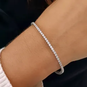 Bracelet tennis en diamant cultivé en laboratoire certifié IGI de 2,5 carats, 2 mm, en argent massif 925 - 7 pouces - Product Image 5