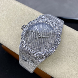 Montre de luxe style hip-hop en acier inoxydable 2026 avec moissanite et diamant, mouvement mécanique de haute qualité, vente en gros - Product Image 2
