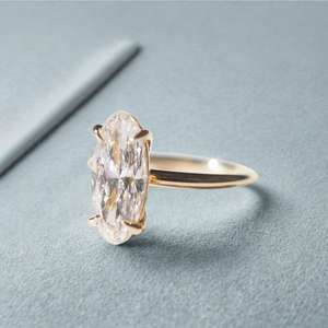Bijoux fins de luxe, or jaune 9 carats, certificat IGI, diamant de laboratoire 1 carat, coupe ovale, bague de fiançailles solitaire, bague de mariage - Product Image 2