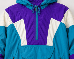 Wholesale Customizable Hooded <b>Racer</b> Starter Windbreaker <b>Jacket</b> Windproof Quarter-Zip Sporty Loose fit custom front back logo - Product Image 6