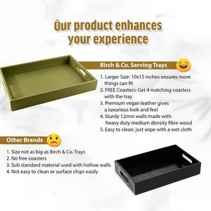 Bandeja de Servir de Madera de 10x15 Pulgadas, Bandeja de MDF Premium, Plato Rústico para Té y Café, Decoración para Mesa de Comedor y Cocina - Product Image 3