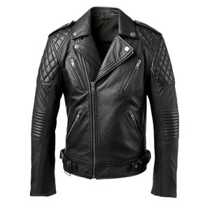 Veste en cuir pour hommes de conception personnalisée en gros de haute qualité en cuir de vache véritable en détresse noir avec col montant pour l'hiver - Product Image 1