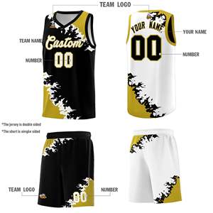 Uniformes de Baloncesto Sublimados Reversibles Personalizados al por Mayor, Tallas Grandes, Transpirables, Antibacterianos, 100% - Product Image 6