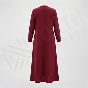 Abaya Abierta de Chifón con Estampado de Mármol para Mujeres Musulmanas, Talla Única, Diseño Sencillo y Modesto con Patrón de Mariposas, para Todas las Estaciones, Túnicas Lisas Teñidas - Product Image 2