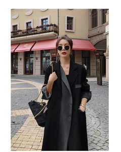 Blazer en laine mélangée pour femme, coupe ajustée, veste décontractée, vêtement de bureau, coupe-vent à capuche, toutes saisons, fabricant OEM - Product Image 1