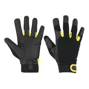 Gants de mécanicien unisexes en cuir coupe-vent, respirants, compatibles écran tactile, anti-UV, à prix abordable, avec fermeture auto-agrippante pour la sécurité au travail - Product Image 1
