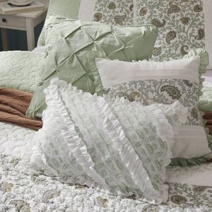 Juego de Edredón de 6 Piezas de Algodón Percal con Almohadas Decorativas King/Cal King, Elegante Juego de Ropa de Cama - Product Image 4