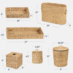 Juego de Baño de Jacinto de Agua en Oferta: Cestas Organizadoras Hechas a Mano, Naturales y Ecológicas para Decoración del Hogar - Fabricante - Product Image 5