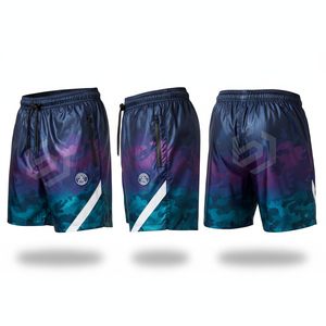 Men's Black Quick Dry Board <b>Shorts</b> With Drawstring Waist And <b>Zipper</b> Pockets Sublimation Print Casual Style Mid Rise - Product Image 6