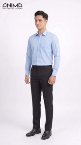 Camisa de Bambú Azul Cielo para Hombre ANIMA, Transpirable, Estilo Casual de Negocios - Product Image 6