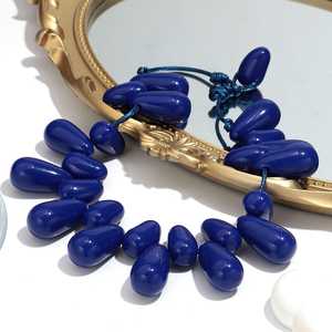 Collier artisanal en résine écologique avec perles, pendentif ovale cœur personnalisé, thème ange, artisanat en résine pour Noël/Nouvel An - Product Image 2