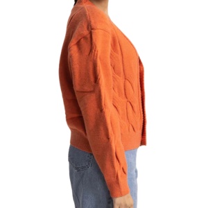<b>Women</b> Knit <b>Cardigan</b> <b>Orange</b> Casual Long Sleeve V Neck Button Down Autumn Top Selling Fashion Lady Cable Sweater Outerwear Coat - Product Image 5