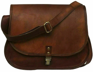 Pochette de chasse en cuir véritable avec fermeture à fermoir, bandoulière arquée détachable, style vintage unisexe - Product Image 2