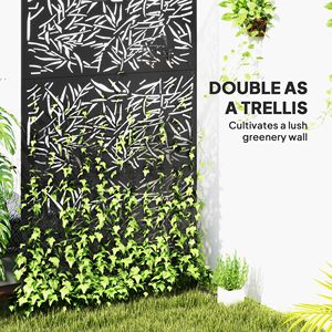 Paravent d'extérieur en bambou noir, écran de séparation décoratif en métal pour plantes grimpantes, élégant treillis de clôture extérieure, portails - Product Image 4