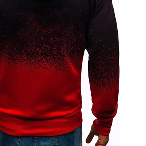 Sweat à capuche zippé dégradé pour homme, coupe classique, décontracté, en polyester tricoté à manches longues, idéal pour l'automne - Product Image 5