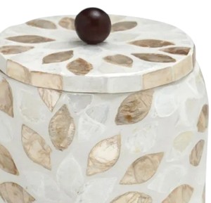 Wholesale Mother Of Pearl <b>Jars</b> Mother Of Pearl Box Mosaic Shell Leaf Design <b>Bathroom</b> Canister - Product Image 4