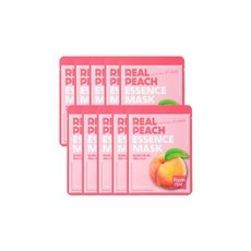 Maschera viso Farmstay Real Peach Essence, confezione da 10 fogli, idratante con ingredienti alle erbe, prezzo scontato - Product Image 1