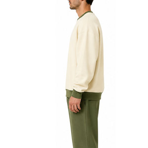 Sweat-shirt épais pour homme, pull en molleton chaud en coton, manches longues, ourlet côtelé, confortable, vêtement décontracté - Product Image 3