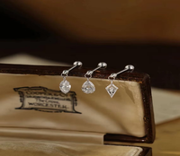 Ensemble de boucles d'oreilles clous en diamant, formes poire, marquise, cerf-volant, bijoux minimalistes pour piercing de cartilage, or massif 10K 14K 18K, pour usage quotidien, cadeau
