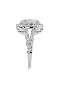 Anillo Ovalado de Moissanita de 1.5 Ct con Halo y Perla de Agua Dulce, Chapado en Plata y Oro Blanco de 14k, Certificado, para Mujer - Product Image 5