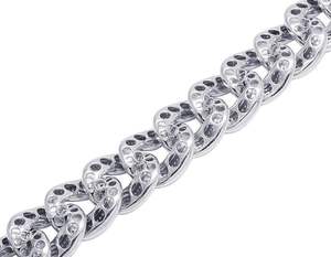 Classic 925 Silver Chain Link <b>Bracelet</b> Bezel Set With Clear Stones Unisex Everyday Wear Jewelry - Product Image 1