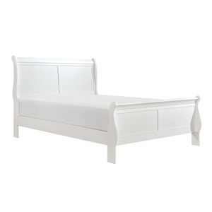 Letto in Legno Stile Luigi Filippo Classico Bianco, Design Tradizionale, 1 Pezzo, per Camera da Letto - Product Image 3