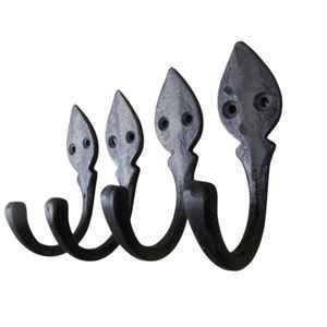 Crochet en fer noir thermolaqué à double fixation pour la décoration, les cadeaux, le rangement de vêtements et l'organisation de chambre - Product Image 3