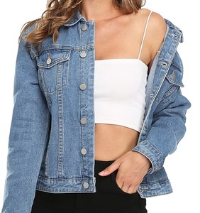 <b>Ladies</b> Denim <b>Jacket</b> Classic Fit Cotton <b>Jean</b> Outerwear Comfortable Casual Clothing Wholesale Factory Denim <b>Jacket</b> High Quality - Product Image 3