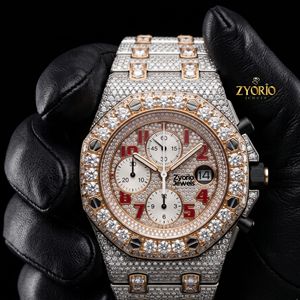 Hip Hop Watch Diamond Export Quality Silver Moissanite Brilliant Cut VS1 <b>Automatic</b> Mechanical Iced Watch 20mm 41mm Stainless - Product Image 4
