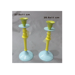 Support de bougie en aluminium sans flamme, sans plomb, résistant à la chaleur, durable, portable, écologique, fait main, multicolore, base bleu clair pour - Product Image 3