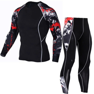 Custom Logo <b>Men's</b> UV Protection Rash Guard Set Long Sleeve <b>Shirt</b> Trousers UPF50+ Quick Dry <b>Compression</b> Sports Swimwear - Product Image 3