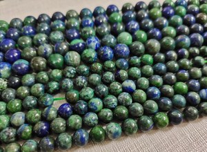 ลูกปัดลาพิส ลาซูลีทรงกลมแบบเต็มเม็ด หินธรรมชาติ สำหรับทำเครื่องประดับ DIY ขายส่ง - Product Image 2