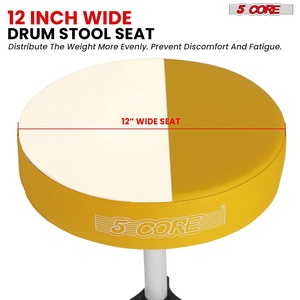 5-Core Drum Throne with <b>3</b>-Inch Padded Seat Adjustable Drumming Chair for Practice and Performance - Product Image 4