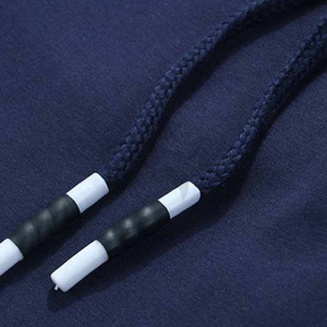 Shorts Bermuda en coton bleu marine pour homme avec cordon de serrage à la taille et poches latérales, style décontracté - Product Image 3