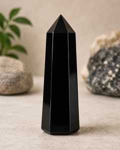 Black Obsidian Obelisk <b>Crystal</b> Towers Polished Feng Shui Home Decoration Collection - Product Image 4