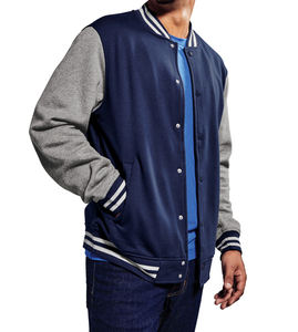 Chaqueta universitaria de béisbol personalizada de forro polar con cuello alto de lona, bordado, impermeable, ecológica, de secado rápido, al por mayor para universidades - Product Image 6