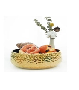 Ensemble de 3 bols à mélanger en acier inoxydable martelé doré de 16 cm, 20 cm et 24 cm, bols de service décoratifs pour la cuisine, la pâtisserie et la cuisson - Product Image 1