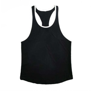 Camiseta sin mangas deportiva de verano para hombre de alta calidad, negra con ribete amarillo, cuello redondo, informal, de punto, transpirable, estilo chaleco para entrenamiento. - Product Image 6