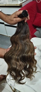 Extensiones de Cabello Indio Pre-Adheridas con Punta Plana 2026, Doble Trama, Cabello Humano Virgen Remy Natural Decolorado - Product Image 2