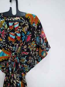 Robe kimono kaftan en coton indien, faite à la main, paréo de plage, coupe ample et confortable, robe d'été pour femmes - Product Image 3