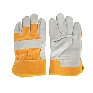 Gants de travail en cuir de vachette pleine fleur, protection robuste pour les mains, résistants à la chaleur et aux étincelles, gants de rigueur canadiens pour le jardinage domestique - Product Image 1
